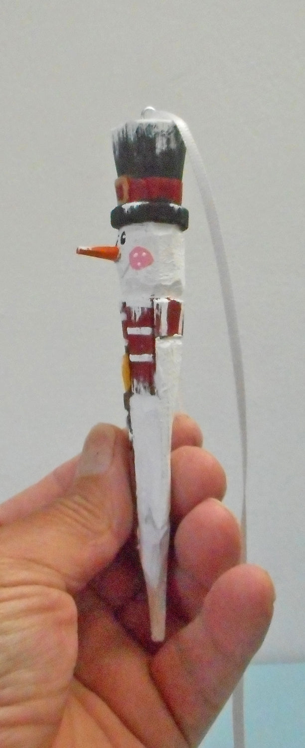 Snowman with broom Christmas Tree Ornament