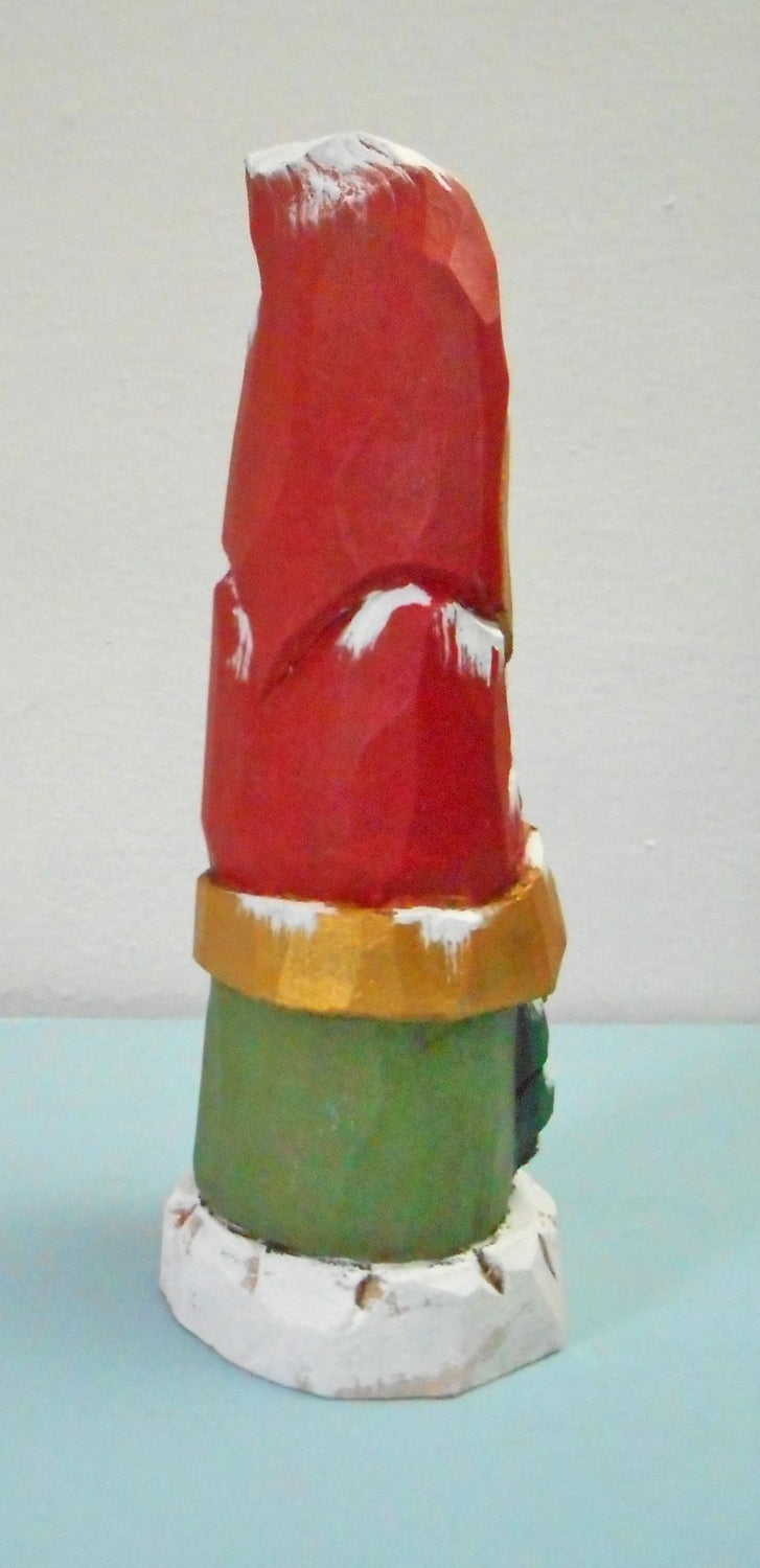 Hand Carved Belsnickle Santa Claus with Wreath