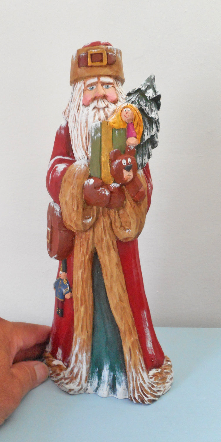 Old-World Santa Claus with gifts