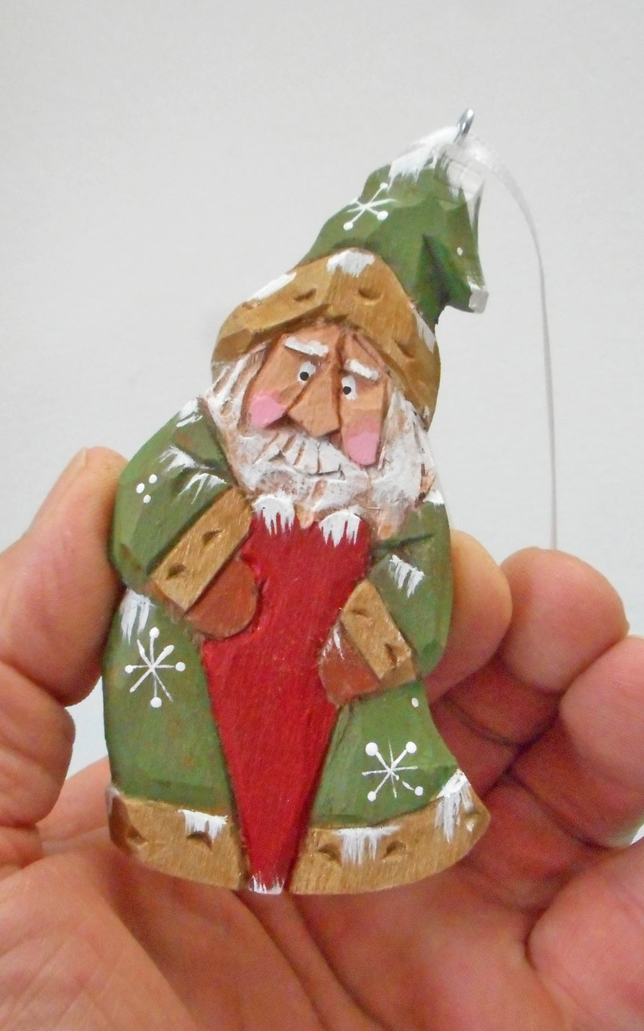 Santa with Heart Ornament