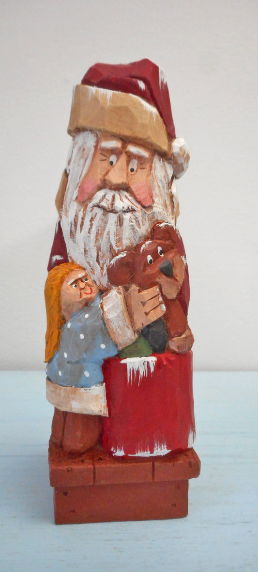 Wood Santa Claus with Bear