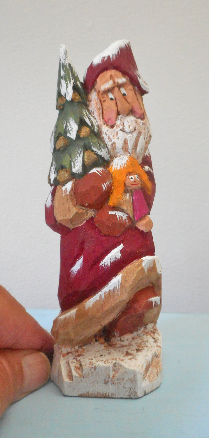 Hand Carved Wood Old World Santa Claus