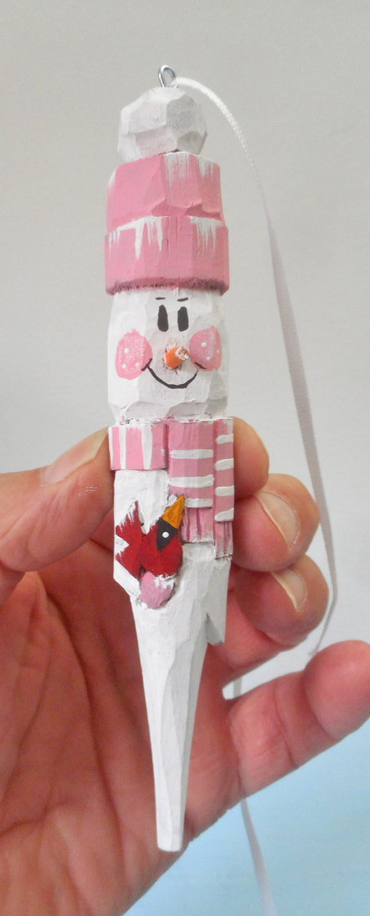 Snowman with Cardinal Ornament