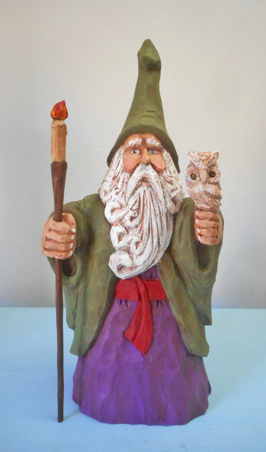 Hand Carved Wizard Decoration