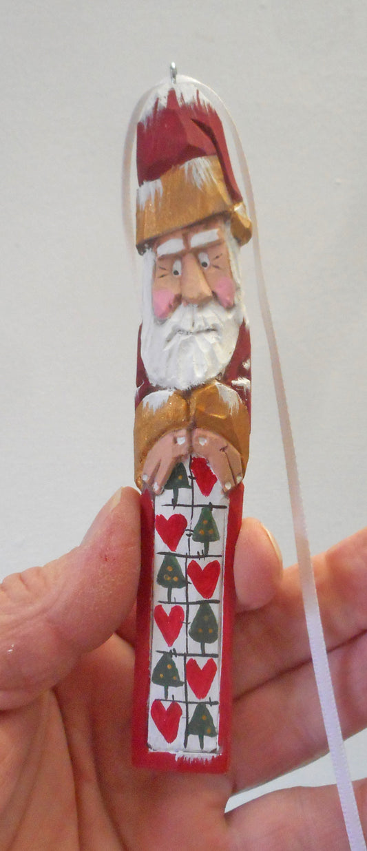 Santa Claus with Quilt Tree Ornament