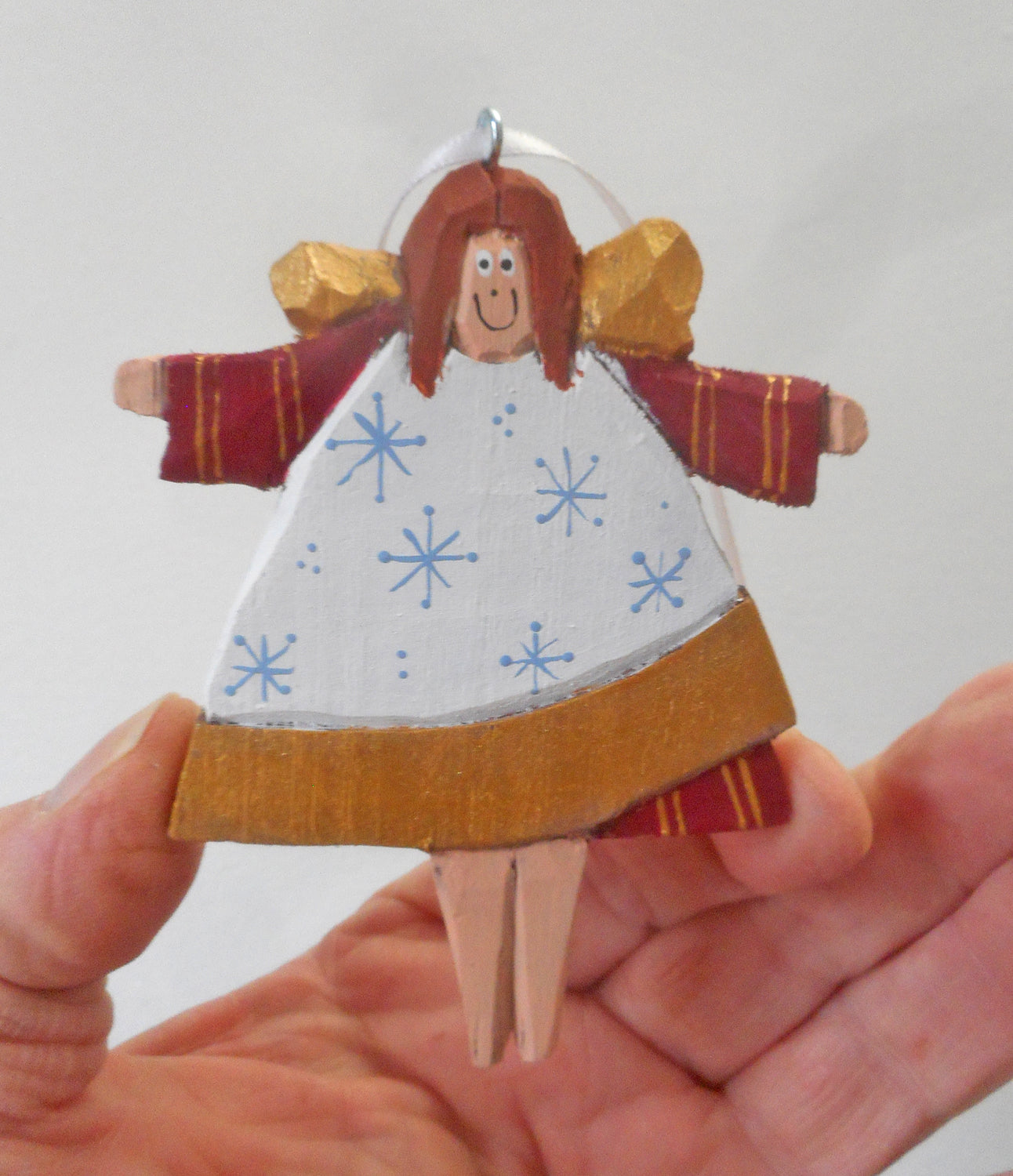 Folk Art Angel Christmas Ornament