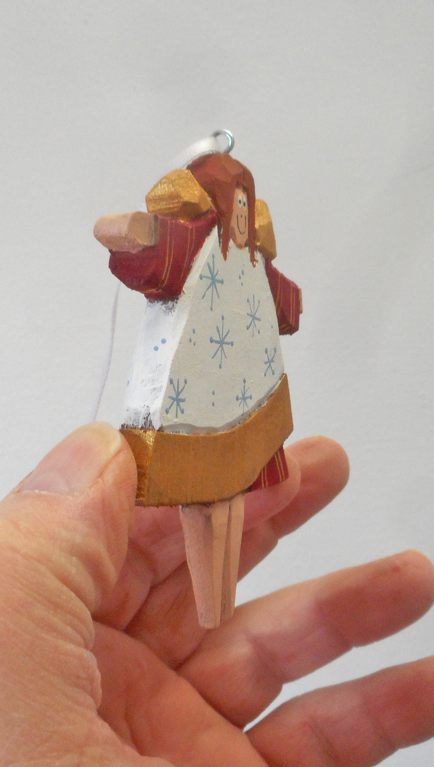 Folk Art Angel Christmas Ornament