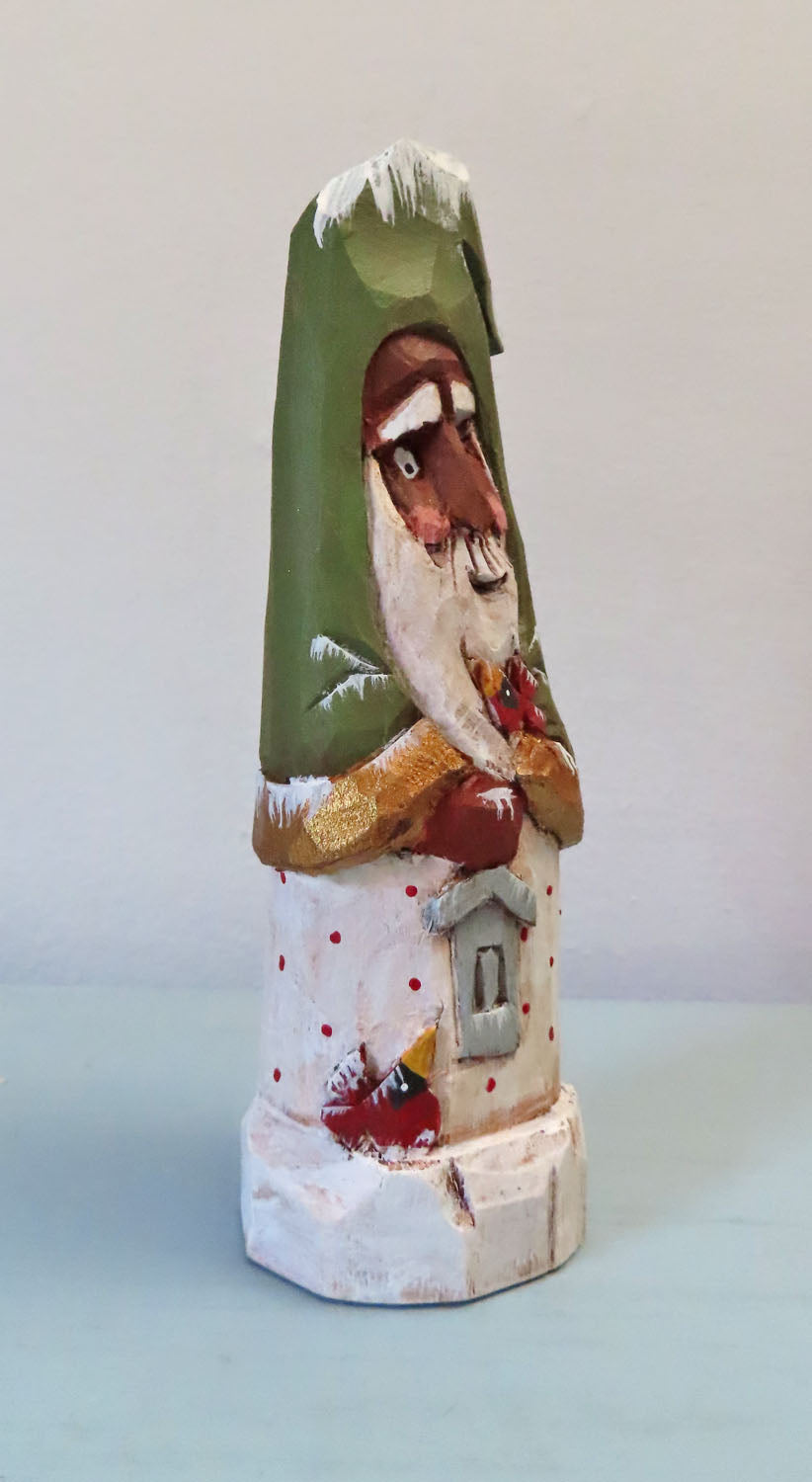 Black Old World Santa Claus with Cardinals