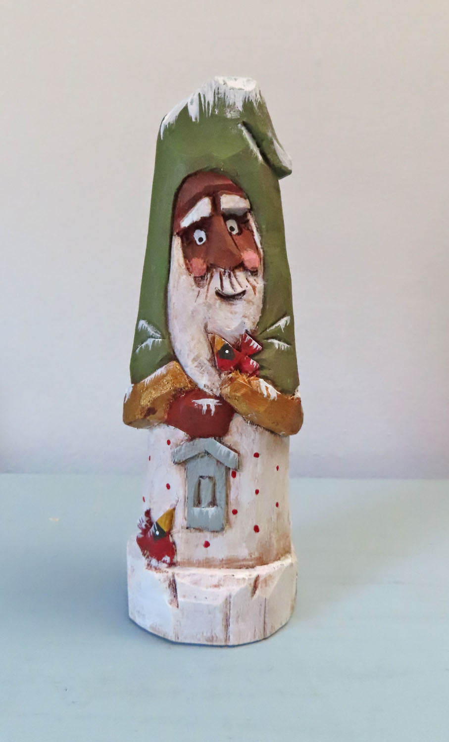 Black Old World Santa Claus with Cardinals