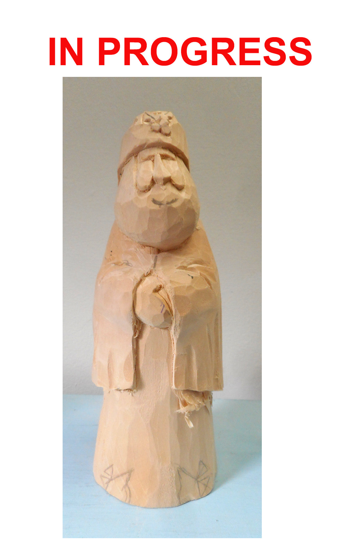 Wooden Old World Santa Claus Figure