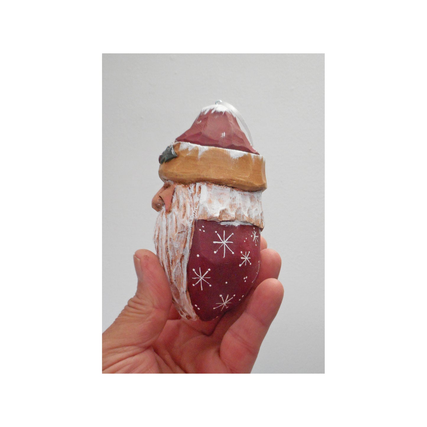 Full Round Santa Bust Christmas Ornament