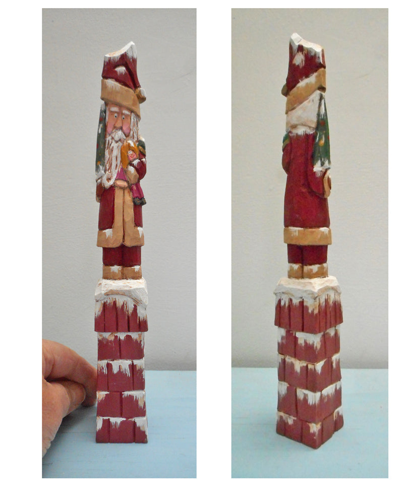 Pencil Santa Claus Wood Carving
