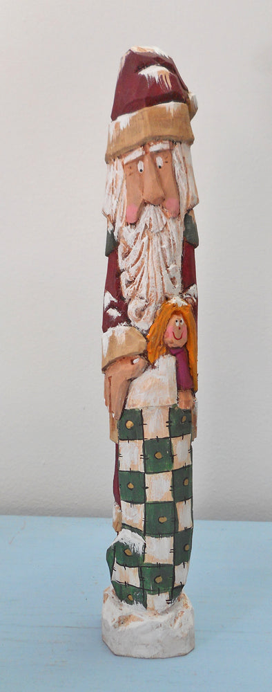 Wooden Pencil Santa Claus with Stocking