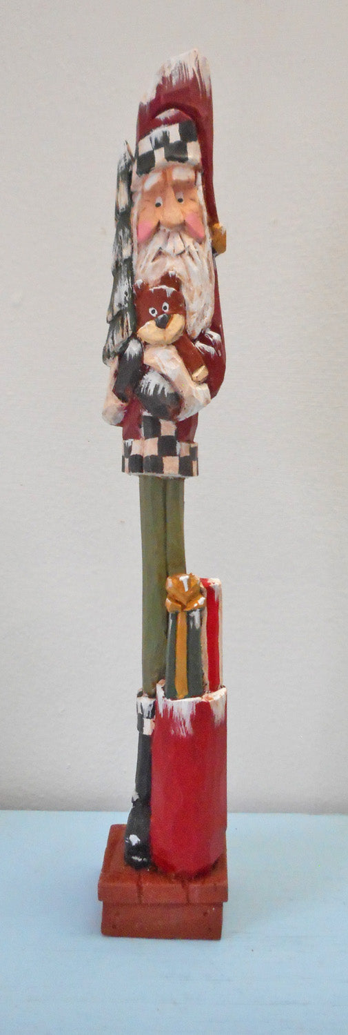 Long Legs Pencil Santa Claus Woodcarving