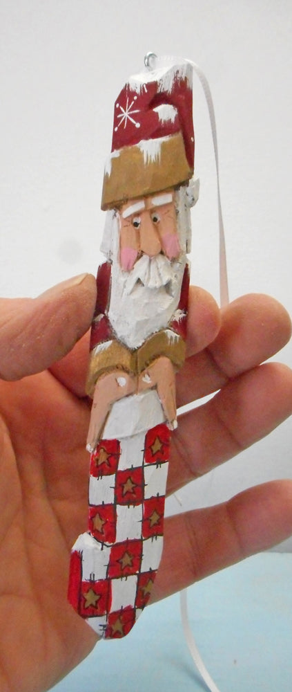 Wood Santa Claus Ornament