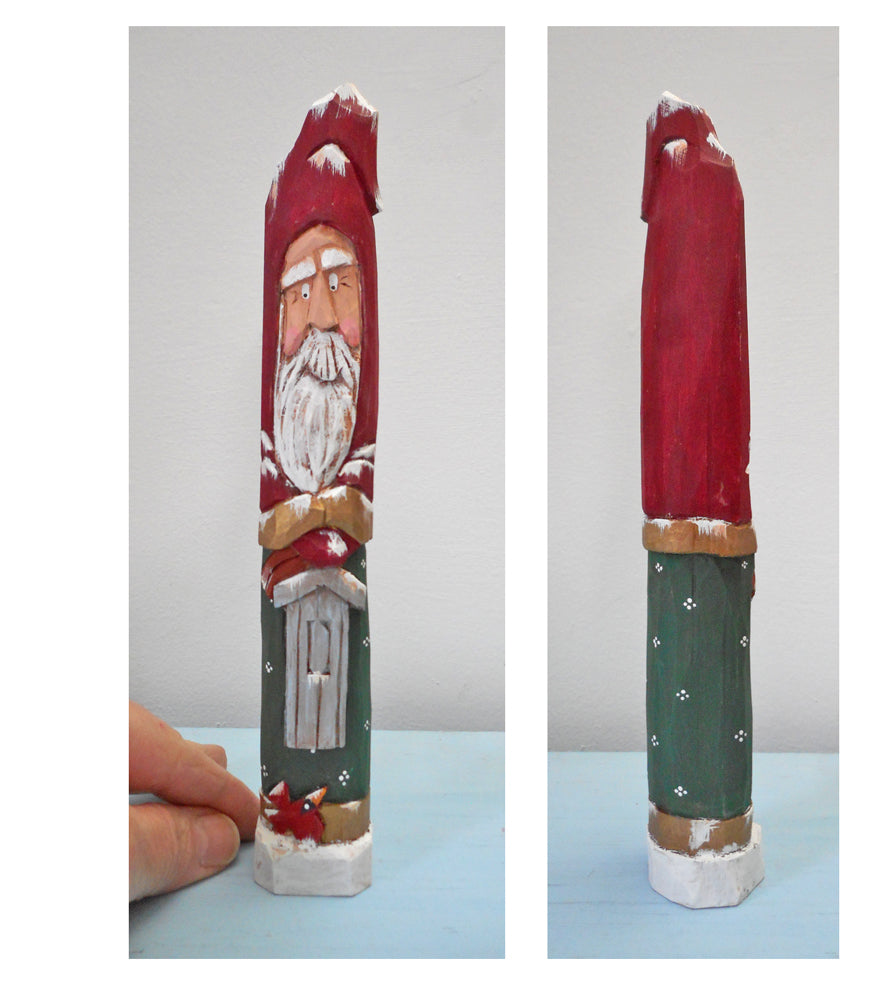 Vermont Pencil Santa Claus with Birdhouse